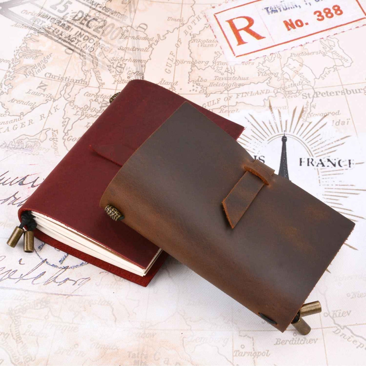 Vintage Leather Diary - Genuine Crazy Horse Leather Journal in Vintage Style - ArtOm_farm™ LEATHER