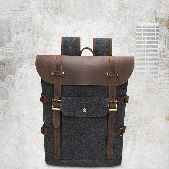 European American Leather Backpack - Crazy Horse Leather Design - ArtOm_farm™ LEATHER 