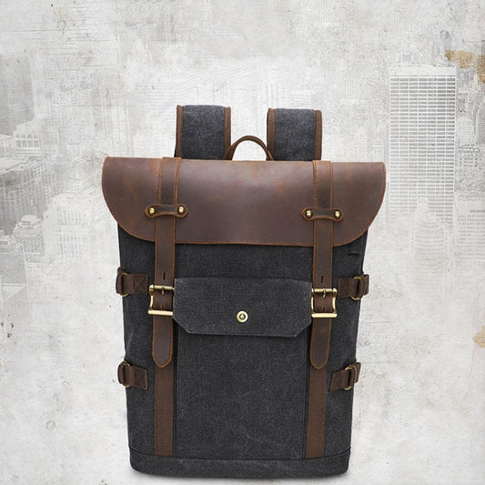 European American Leather Backpack - Crazy Horse Leather Design - ArtOm_farm™ LEATHER 