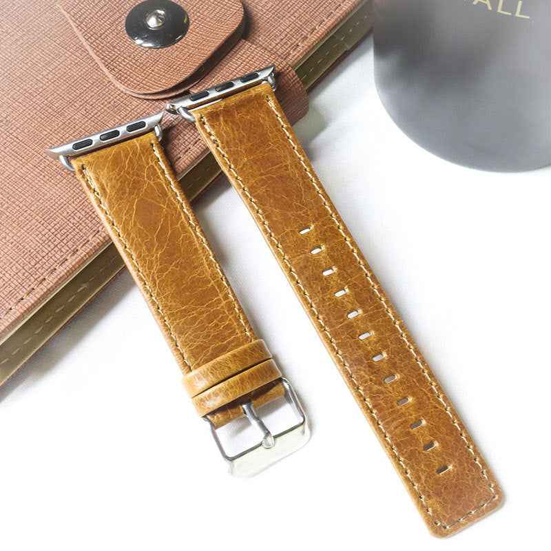 Vintage Leather Watch Strap - Crazy Horse Design for Timeless Style - ArtOm_farm™ LEATHER