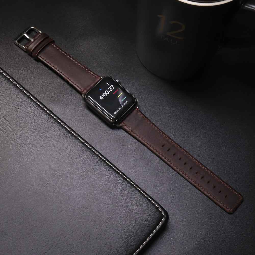 Vintage Leather Watch Strap - Crazy Horse Design for Timeless Style - ArtOm_farm™ LEATHER