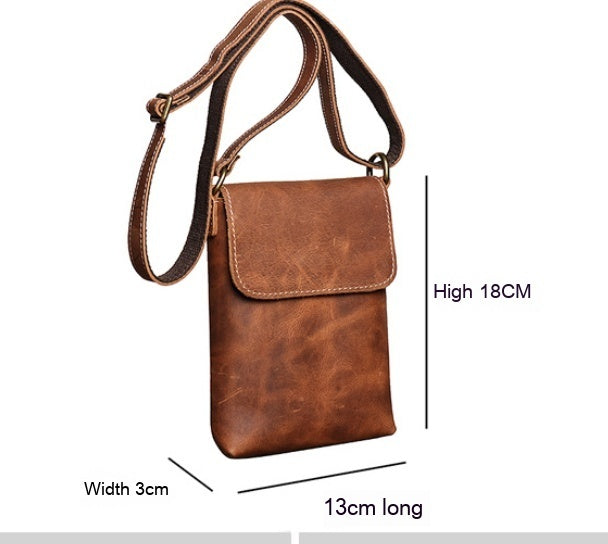 Men's Leather Shoulder Bag - Women's Crazy Horse Leather Crossbody - ArtOm_farm™ LEATHER 
