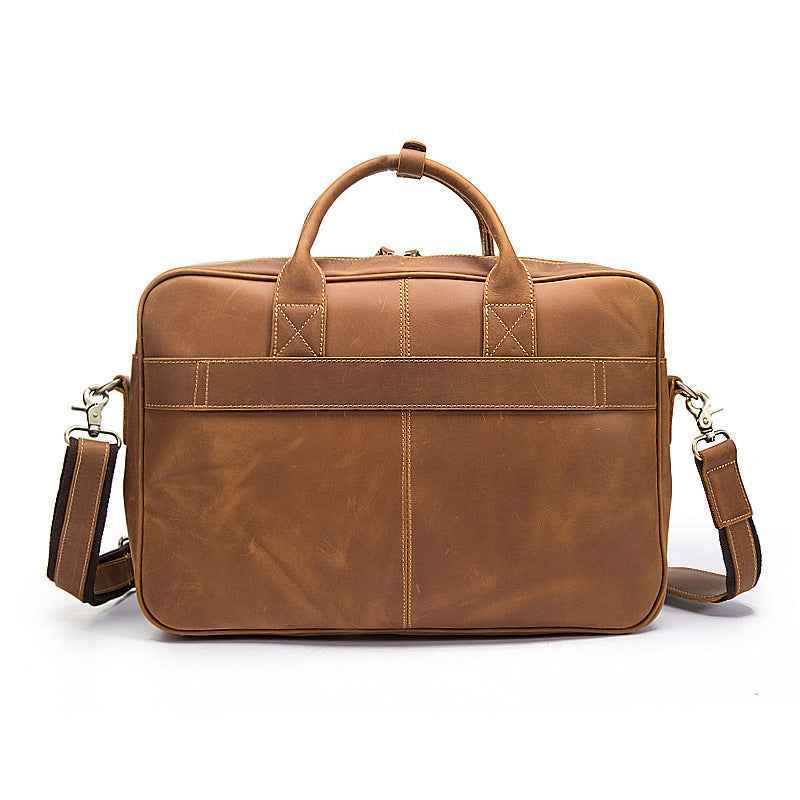 Vintage Leather Men's Bag Crafted from Crazy Horse Leather - ArtOm_farm™ LEATHER