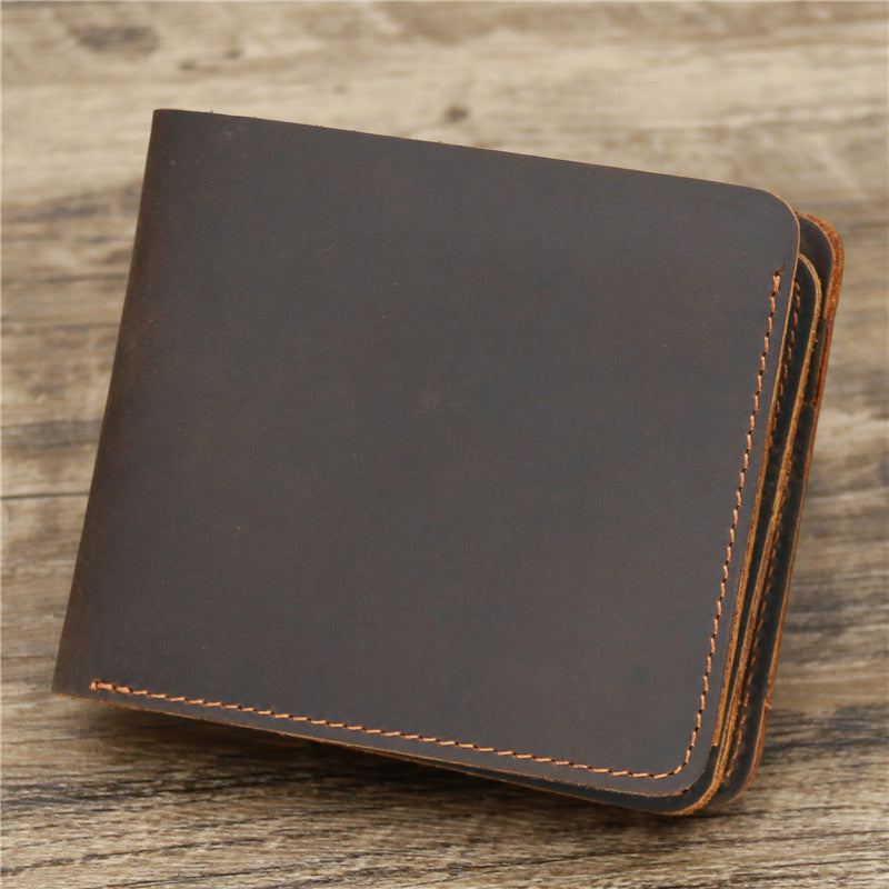 Men Crazy Horse Leather Wallet - Stylish Money and Card Bag for Modern Men - ArtOm_farm™ LEATHER 
