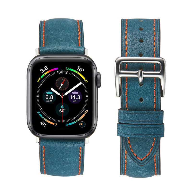 Italian Vintage Leather Watch with Frosted Leather Strap - ArtOm_farm™ LEATHER 