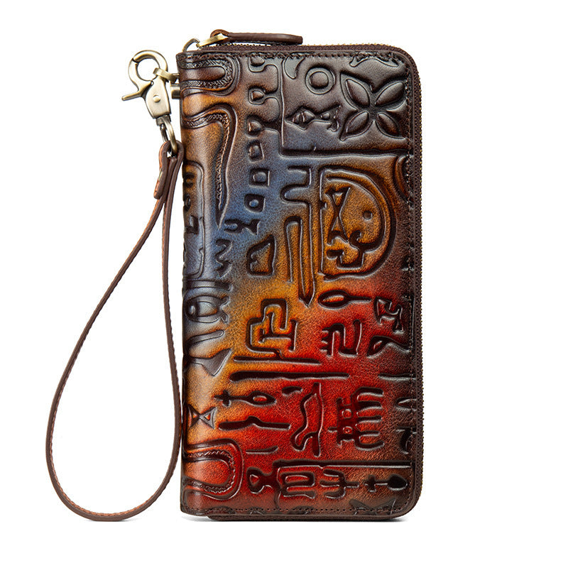 Women's Vintage Leather Wallet - Casual Chic Style - ArtOm_farm™ LEATHER 