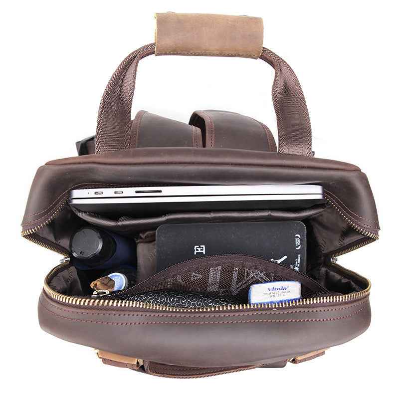Camera European And American Crazy Horse Leather Shoulder Bag - Stylish and Durable Crazy Horse Leather Shoulder Bag