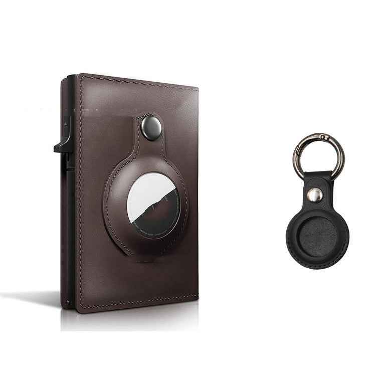 Leather Card Holder Case – Protective Aluminum Alloy Crazy Horse Design