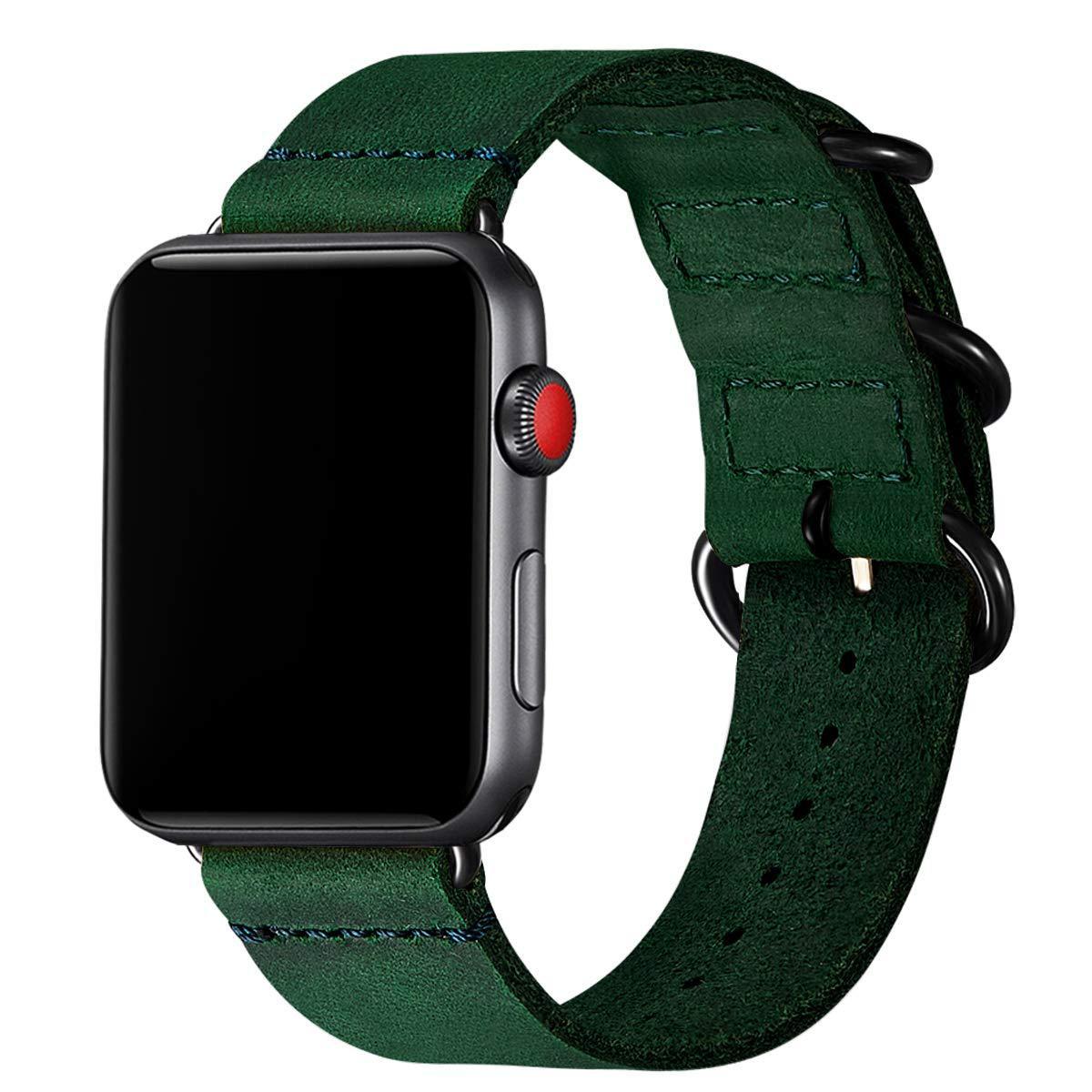 Smartwatch with a green band on a white background