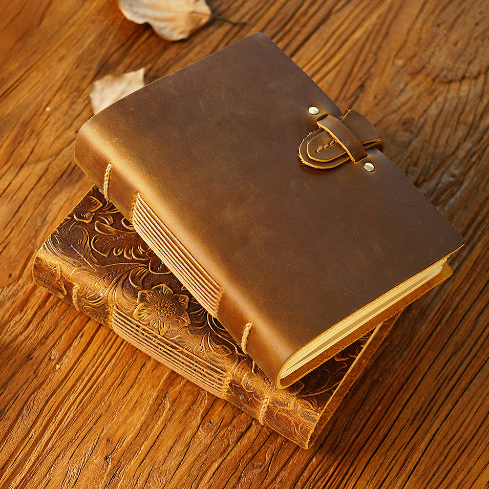 Stylish Personalized Leather Notepad - Vintage Design for Unique Touch - ArtOm_farm™ LEATHER 