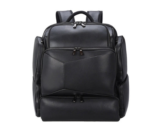 Vintage Leather Computer Backpack - 17-Inch Outdoor Large Capacity Genuine Leather Crazy Horse Style - ArtOm_farm™ LEATHER 