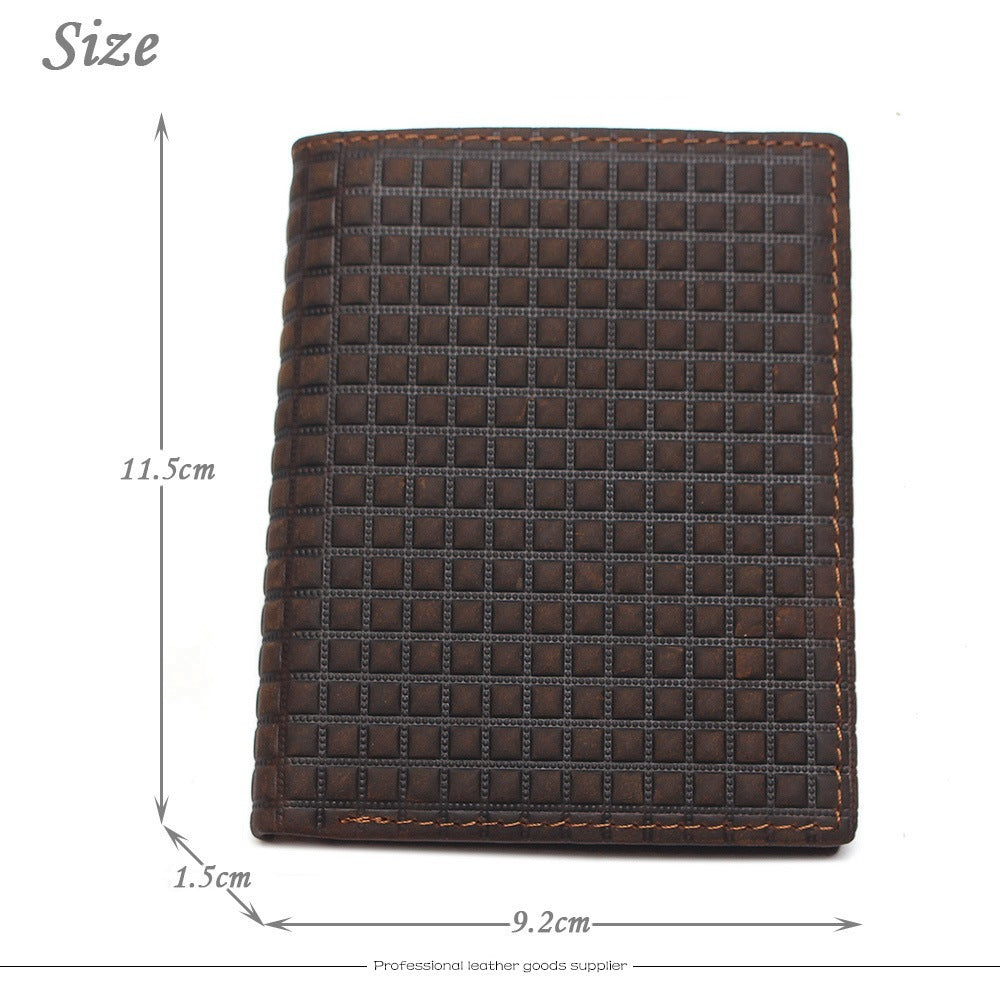 Men's Leather Long Wallet - Retro Crazy Horse Genuine Leather Design - ArtOm_farm™ LEATHER 