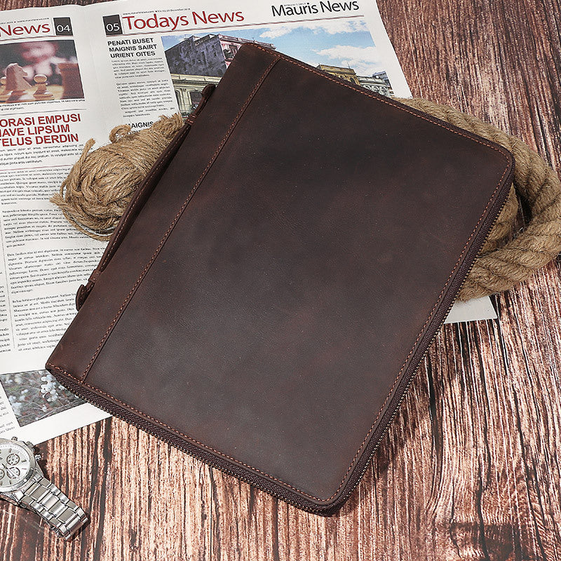 Vintage Leather Tablet Sleeve - Crazy Horse Leather Handbag for Tablets and More - ArtOm_farm™ LEATHER 