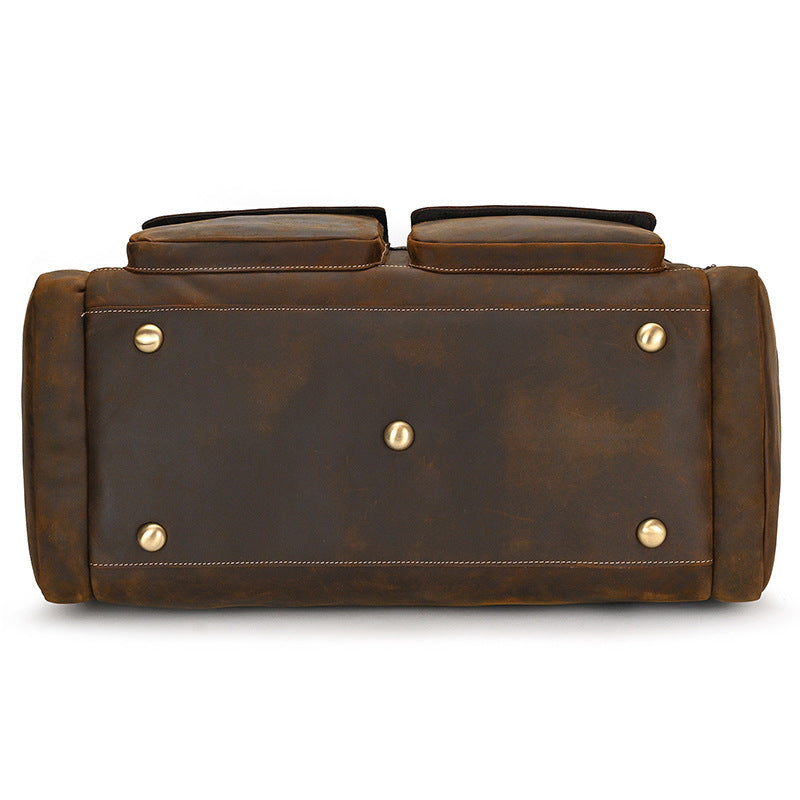 Leather Vintage Travel Bag - Crazy Horse Vintage Leather Handbag - ArtOm_farm™ LEATHER 