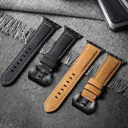 Genuine Leather Crazy Horse Apple Watch Strap - Premium Quality Genuine Leather Apple Watch Strap