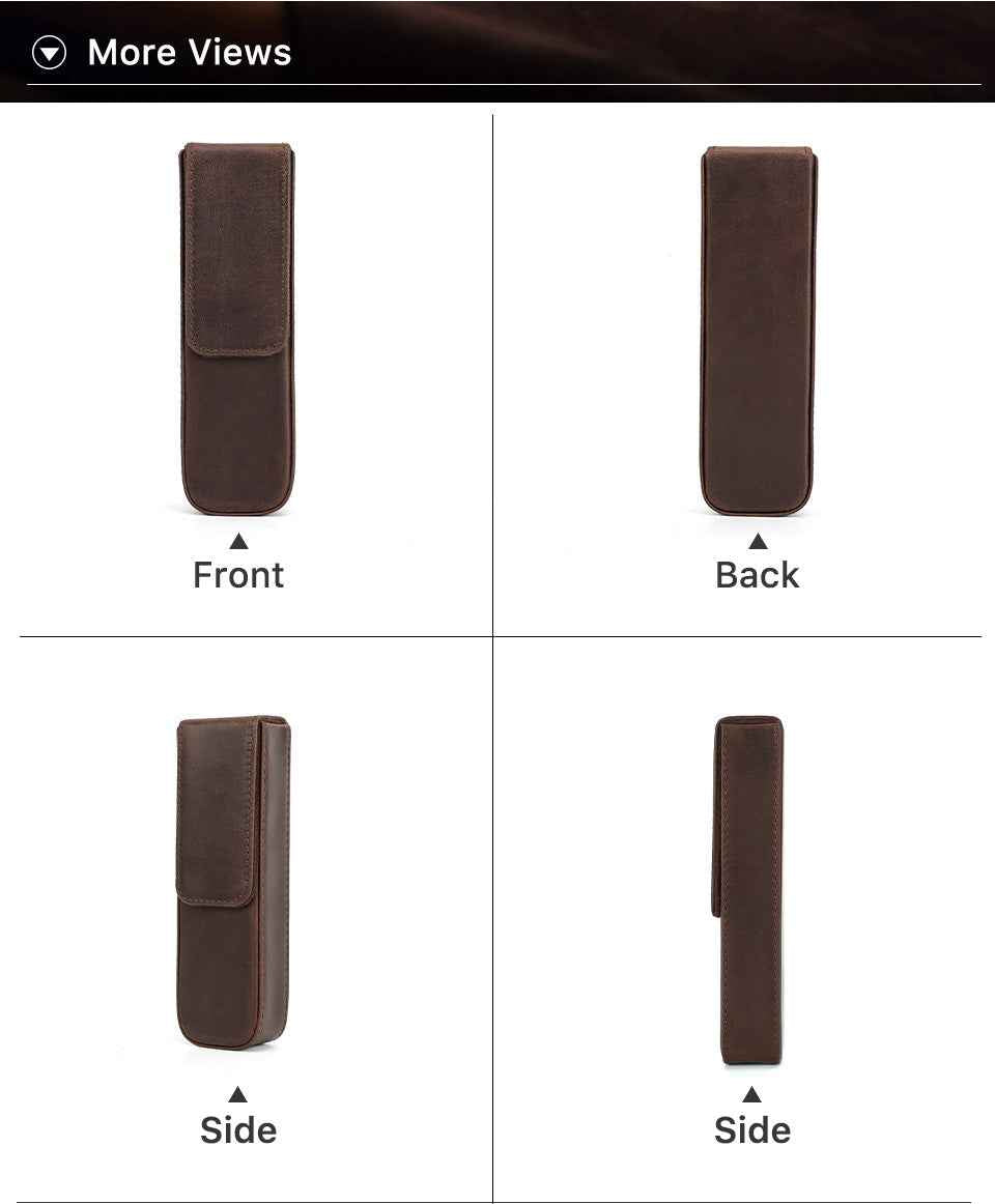 Handmade Leather Pencil Case – Removable Drawer-Type Crazy Horse Design