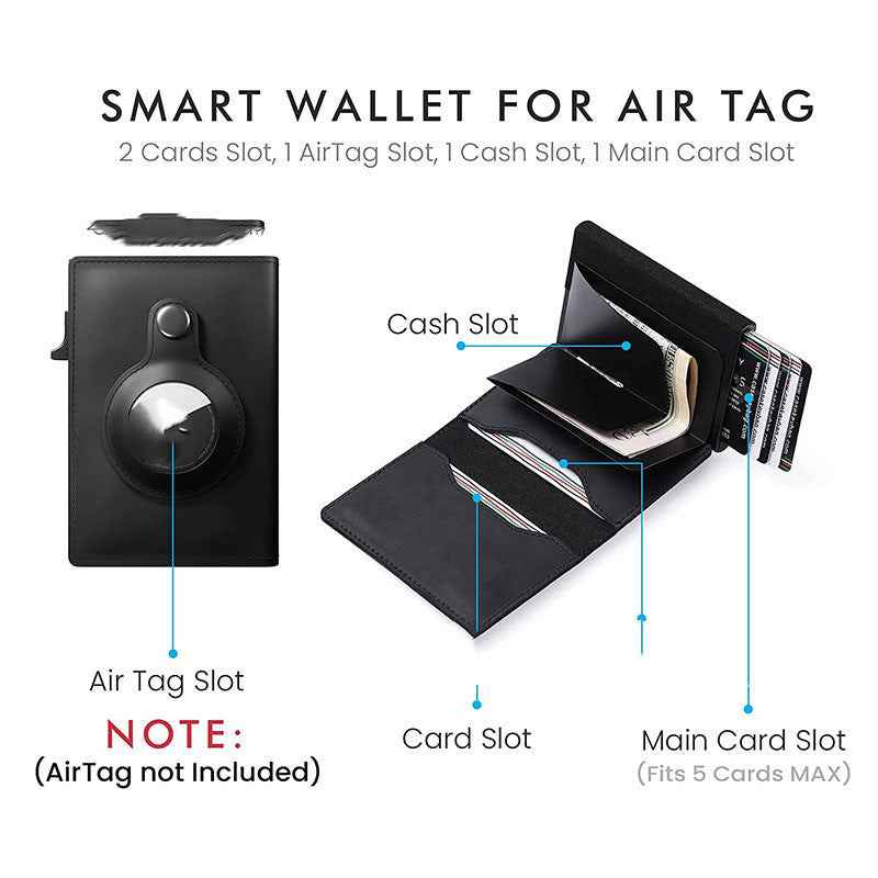 Leather Card Holder Case – Protective Aluminum Alloy Crazy Horse Design