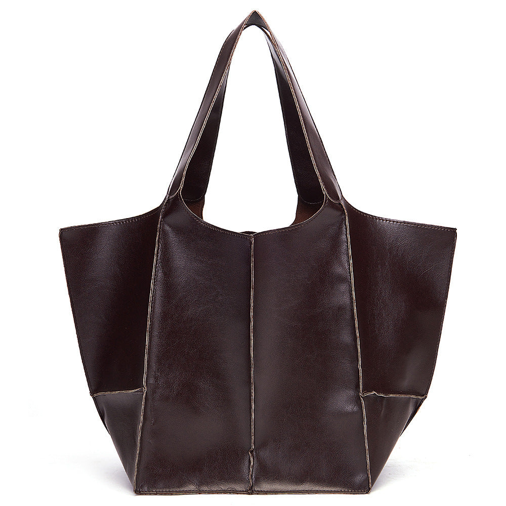 Shoulder Handbag Oil Wax Leather - Vintage Soft Leather Design - ArtOm_farm™ LEATHER 