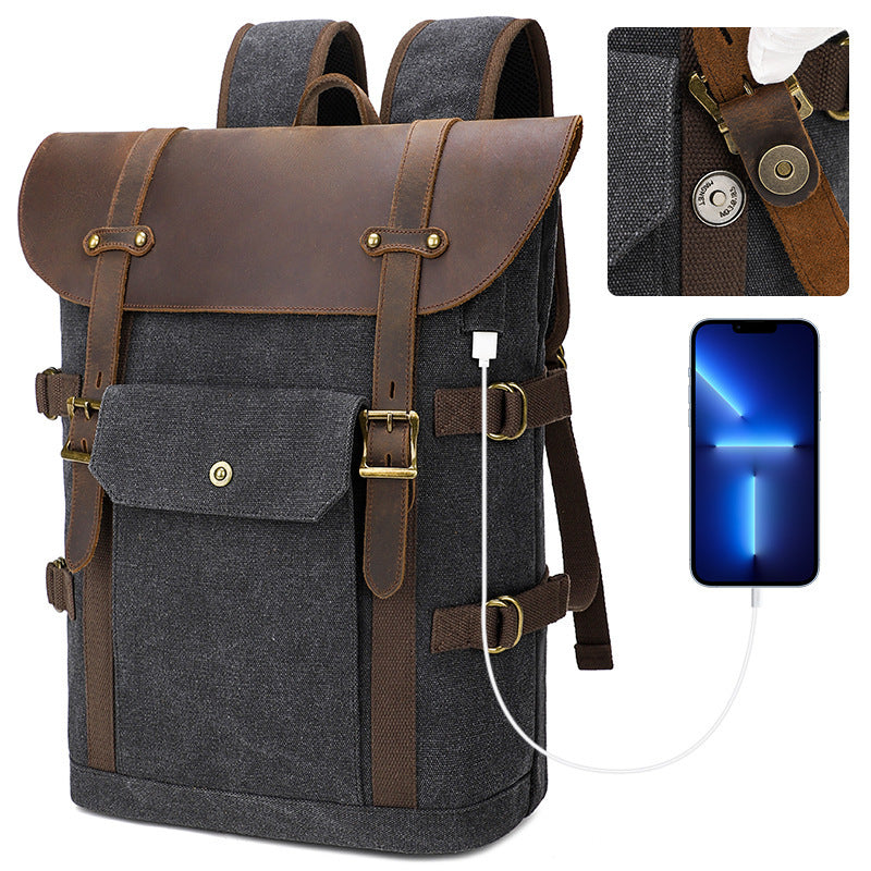 European American Leather Backpack - Crazy Horse Leather Design - ArtOm_farm™ LEATHER 