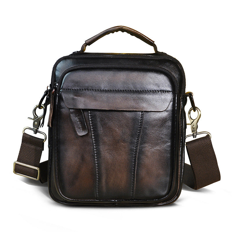 Crazy Horse Leather Shoulder Bag for Men - 8-inch Retro One-shoulder Diagonal Bag - ArtOm_farm™ LEATHER