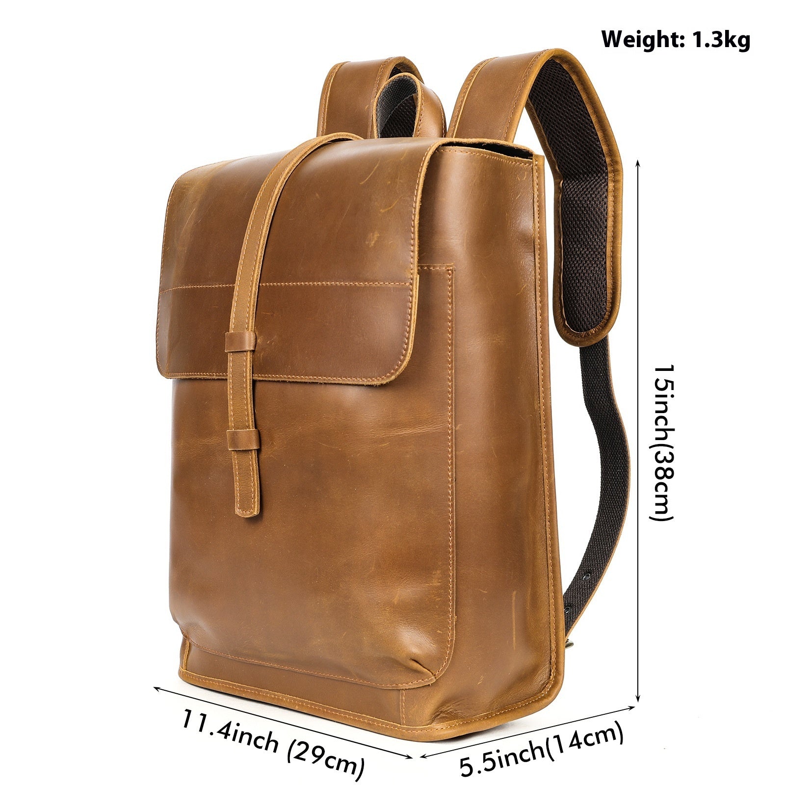 Leather Travel Backpack - Large Capacity Horse Leather Outdoor Bag for Leisure and Laptop Travel - ArtOm_farm™ LEATHER 