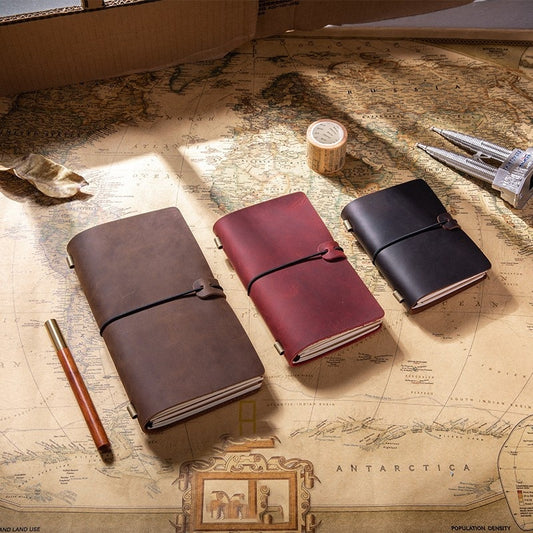 Crazy Horse Leather Notebook - High-Grade Business Diary - ArtOm_farm™ LEATHER 