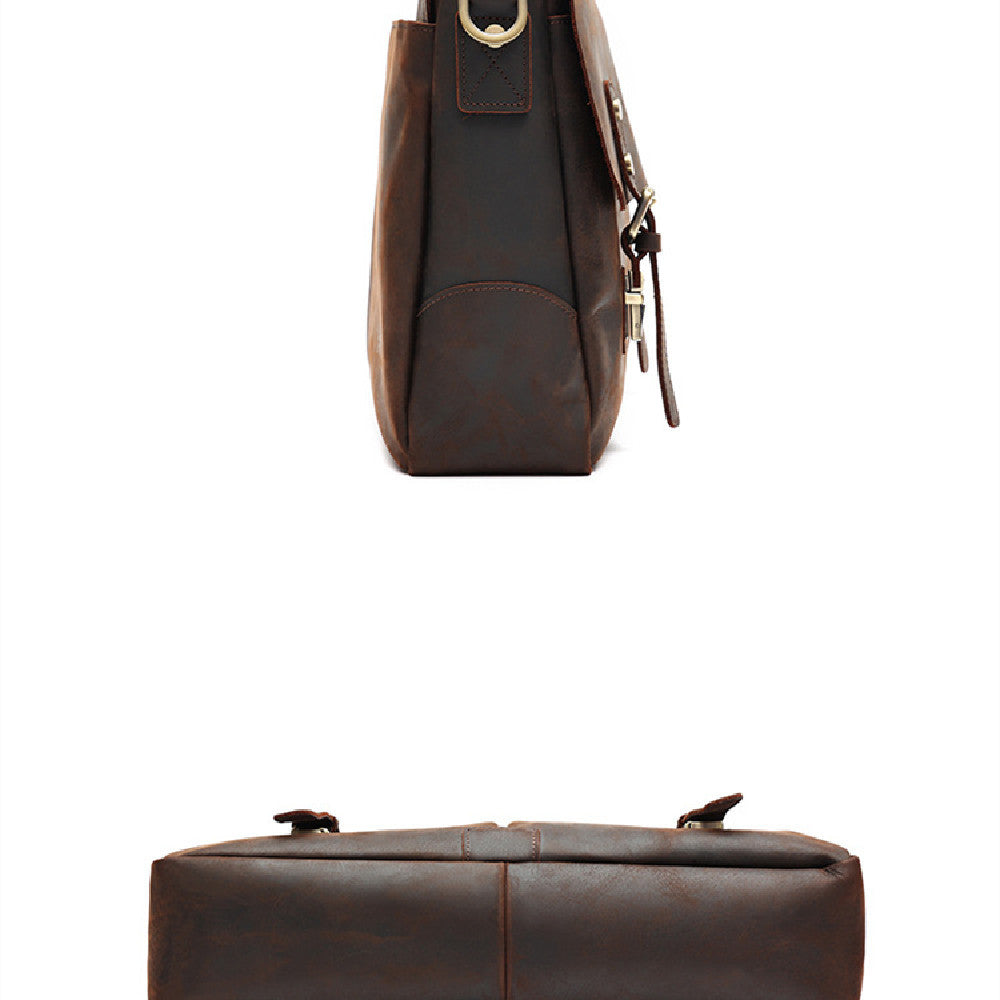 Men's Vintage Leather Handbag - Stylish and Durable Design - ArtOm_farm™ LEATHER 