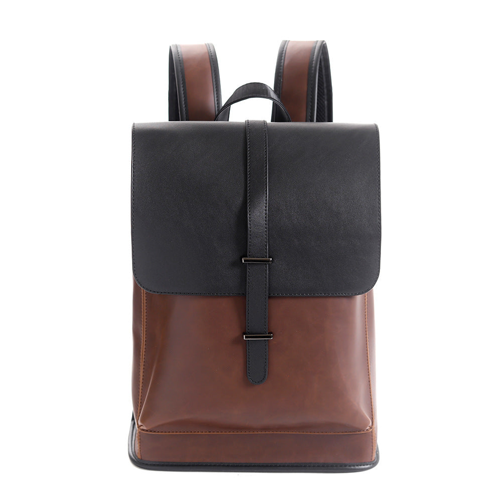 Men's Retro Leather Backpack - Large Capacity Crazy Horse PU Leather Design - ArtOm_farm™ LEATHER