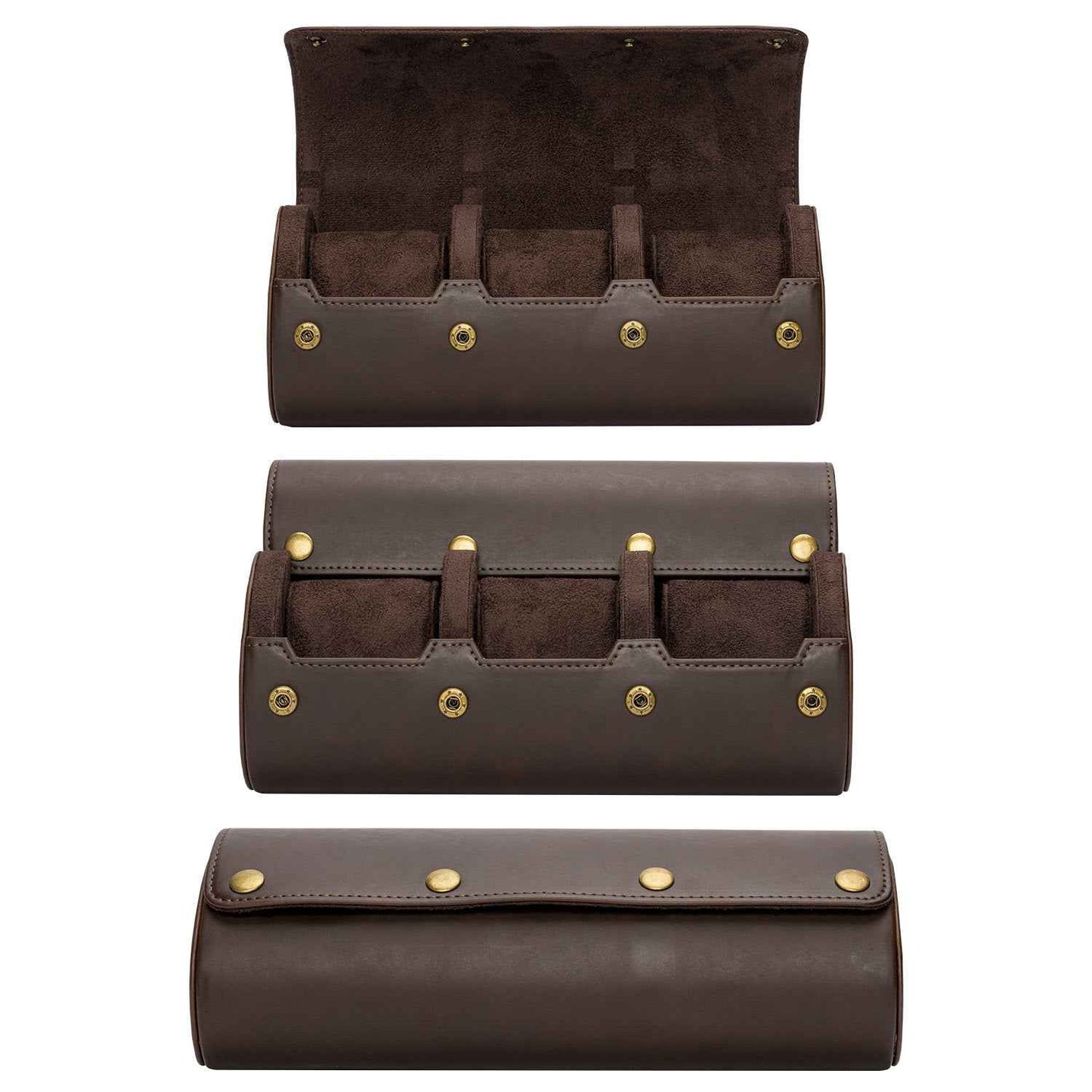 Vintage Leather Watch Storage Box - Crazy Horse Design for Timeless Elegance