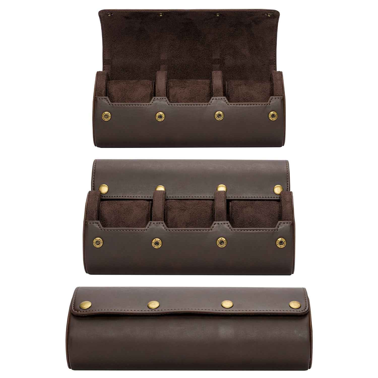 Vintage Leather Watch Storage Box - Crazy Horse Design for Timeless Elegance