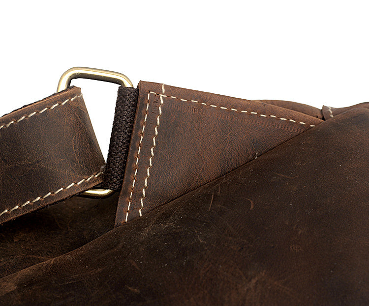Crazy Horse Men's Leather Backpack - Korean Style Retro Design - ArtOm_farm™ LEATHER