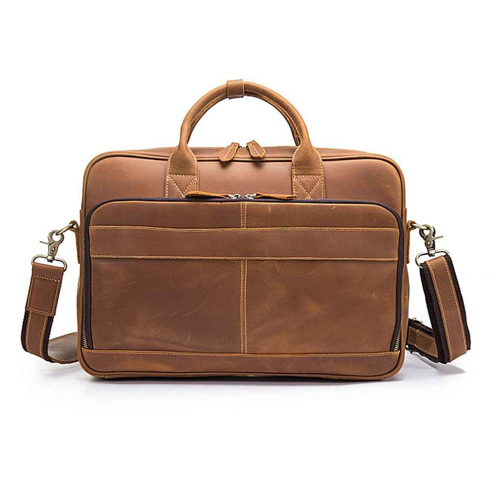 Vintage Leather Men's Bag Crafted from Crazy Horse Leather - ArtOm_farm™ LEATHER