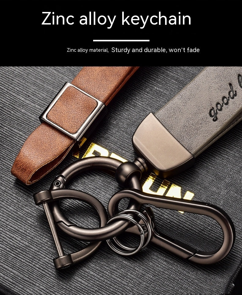 Car Key Ring Pendant in Crazy Horse Leather for a Stylish Touch - ArtOm_farm™ LEATHER 