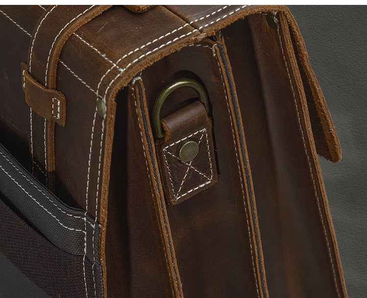 Multifunctional Vintage Leather Backpack in Crazy Horse Leather Design