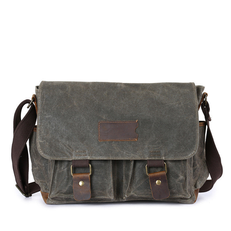 Men's Vintage Leather Crossbody Bag - Crazy Horse Waterproof Design - ArtOm_farm™ LEATHER 