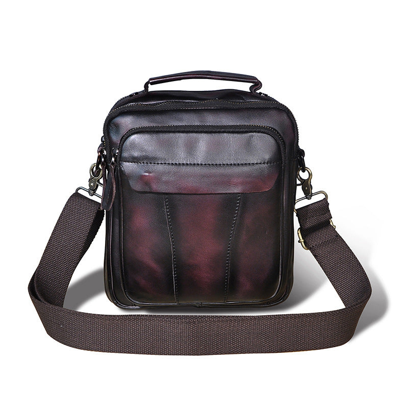 Crazy Horse Leather Shoulder Bag for Men - 8-inch Retro One-shoulder Diagonal Bag - ArtOm_farm™ LEATHER