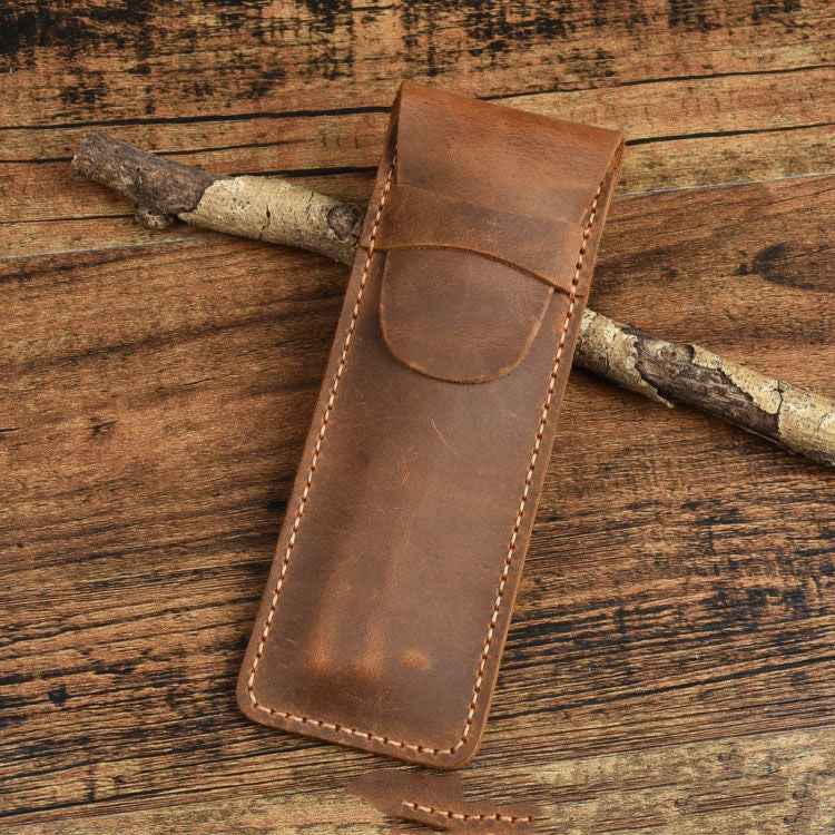 Unisex Retro Leather Pencil Case - Creative Fashion Multifunctional Design