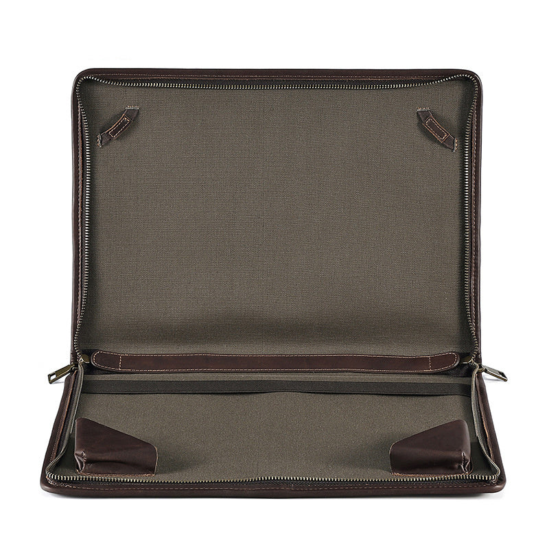 Crazy Horse Leather Computer Bag - Protective Case Handbag - ArtOm_farm™ LEATHER 