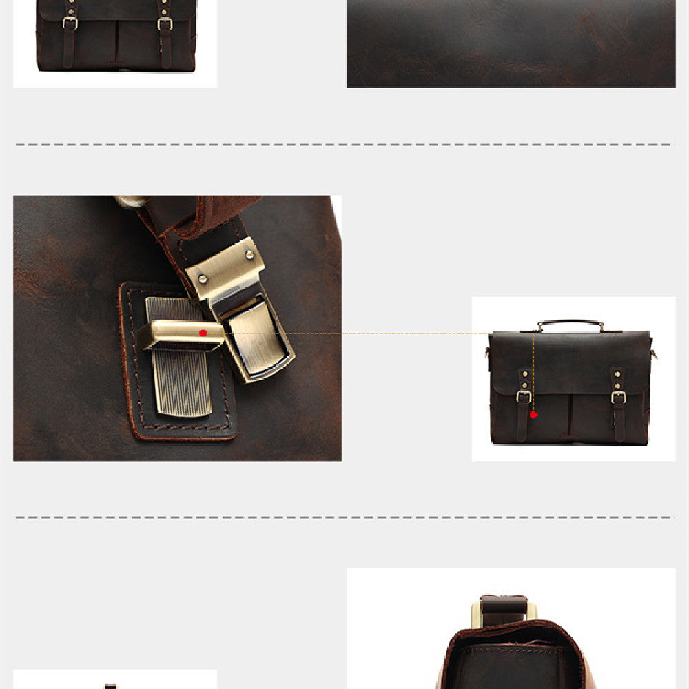 Men's Vintage Leather Handbag - Stylish and Durable Design - ArtOm_farm™ LEATHER 