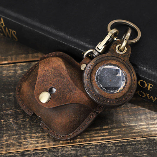 Fashion Crazy Horse Leather Bluetooth Headset Cover - Stylish Protection for Your Device - ArtOm_farm™ LEATHER 