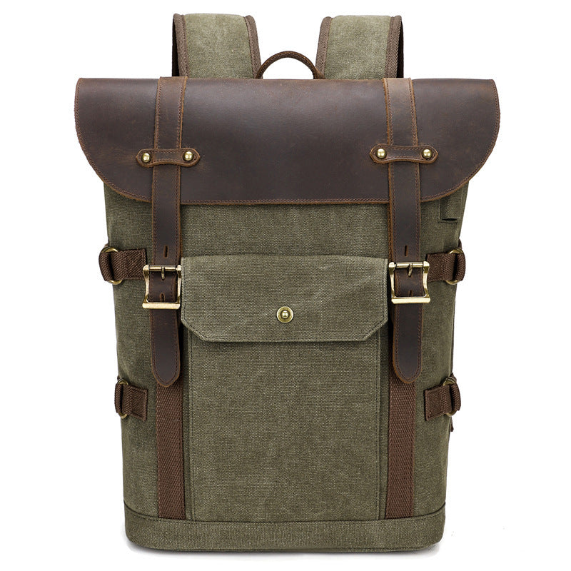 European American Leather Backpack - Crazy Horse Leather Design - ArtOm_farm™ LEATHER 