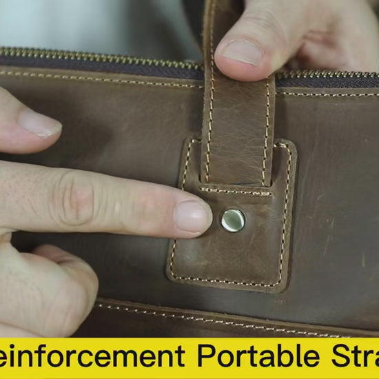 Crazy Horse Leather Shoulder Bag for Men – Vintage Style