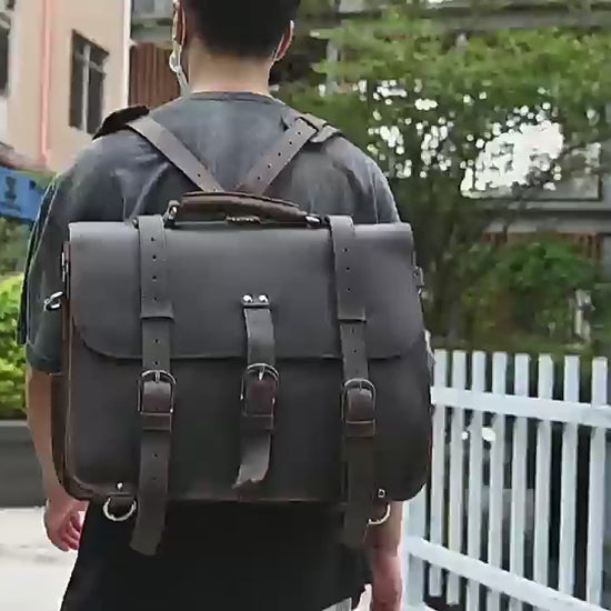 Retro Travel Bag - Men's Crazy Horse Leather Hand Luggage Bag