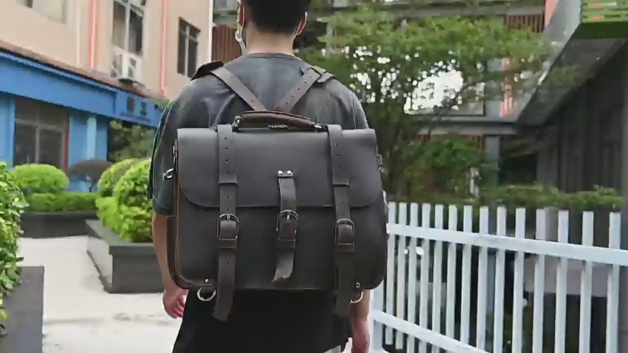Retro Travel Bag - Men's Crazy Horse Leather Hand Luggage Bag