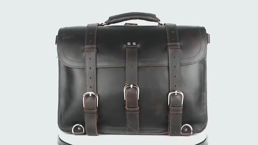Retro Travel Bag - Men's Crazy Horse Leather Hand Luggage Bag