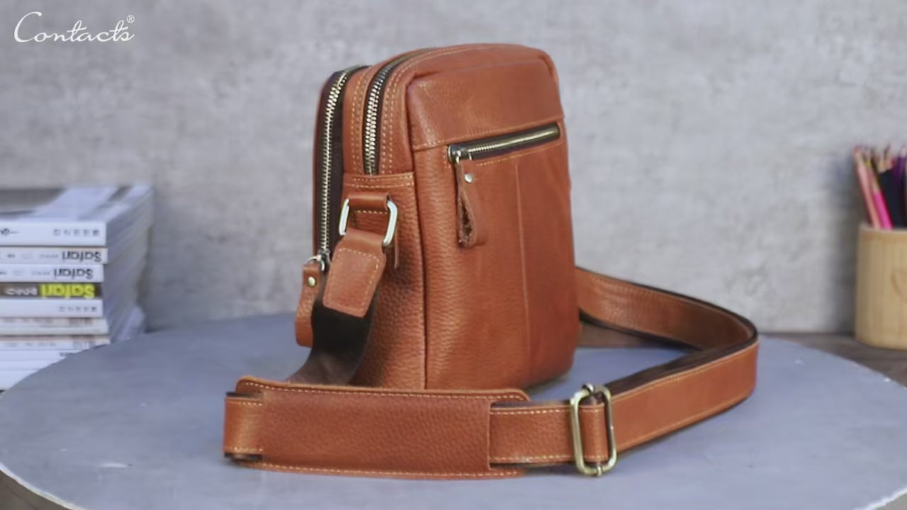 Black Angel Retro Crazy Horse Cowhide Messenger Bag for Men - Factory Direct Sales Shoulder Bag with Cross-Border Delivery