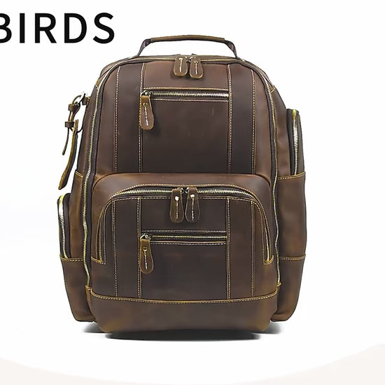 European and American Retro Leather Backpack - Crazy Horse Leather Outdoor Bag

