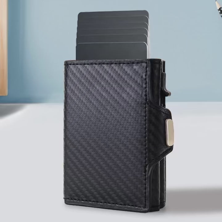 Vintage Crazy Horse Leather Wallet with Aluminum Alloy for Durability

