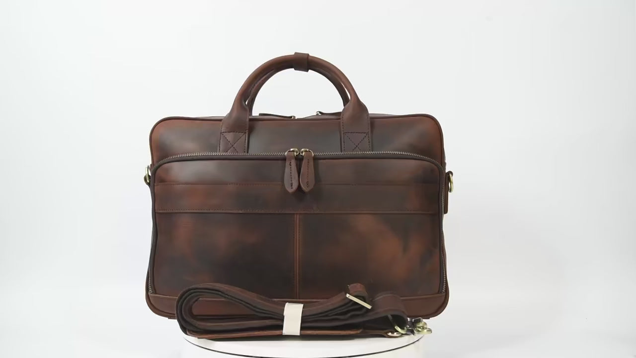 Crazy Horse Leather Shoulder Bag for Men – Vintage Style