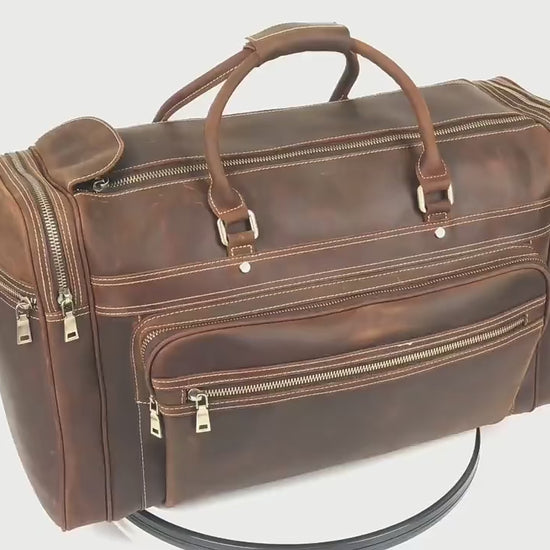 Luggage Crazy Horse Leather Travel Luggage for Long-Distance Journeys

